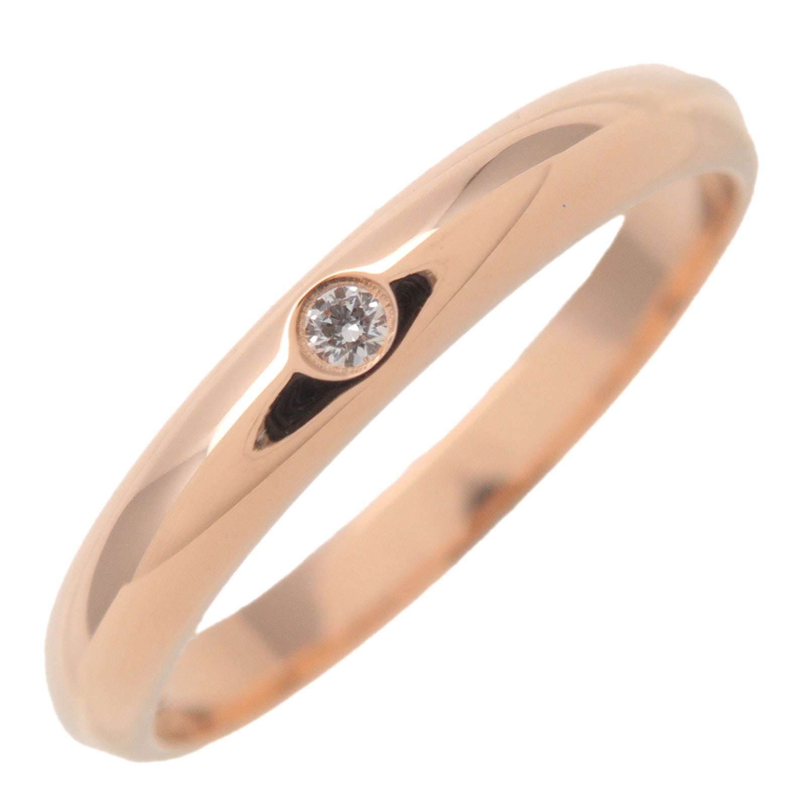 Cartier-1895-Wedding-1P-Diamond-Ring-K18PG-Rose-Gold-#48-US4.5