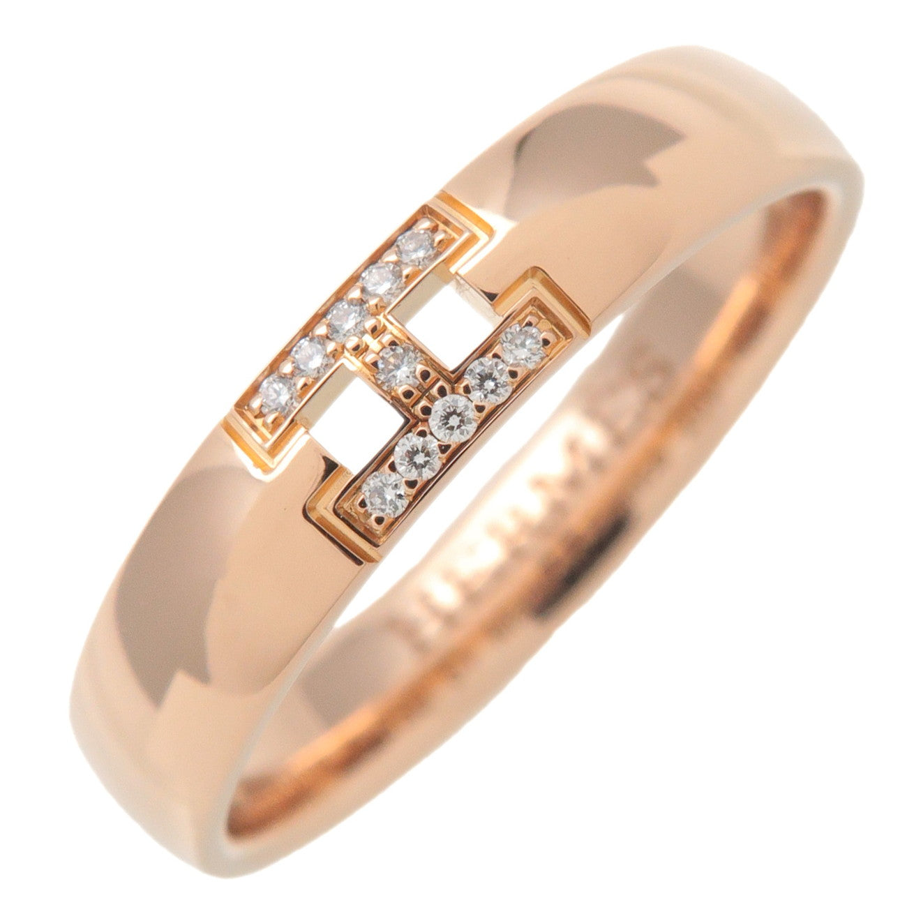 HERMES-Ever-Hercules-11P-Diamond-Ring-K18PG-Rose-Gold-#51-US5.5-6