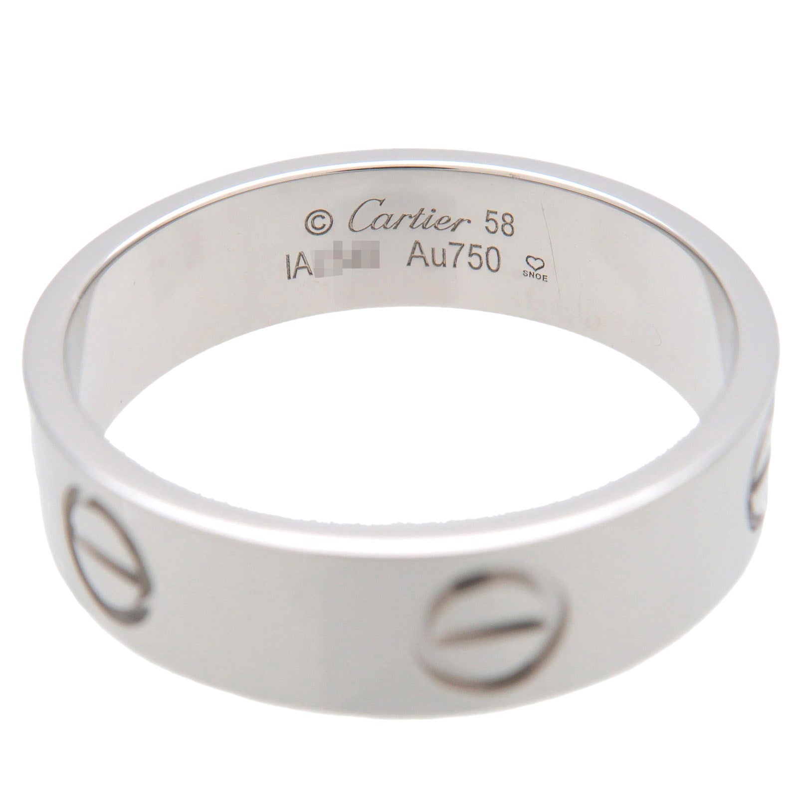 Cartier Love Ring K18WG White Gold #58 US8.5 EU58 HK19