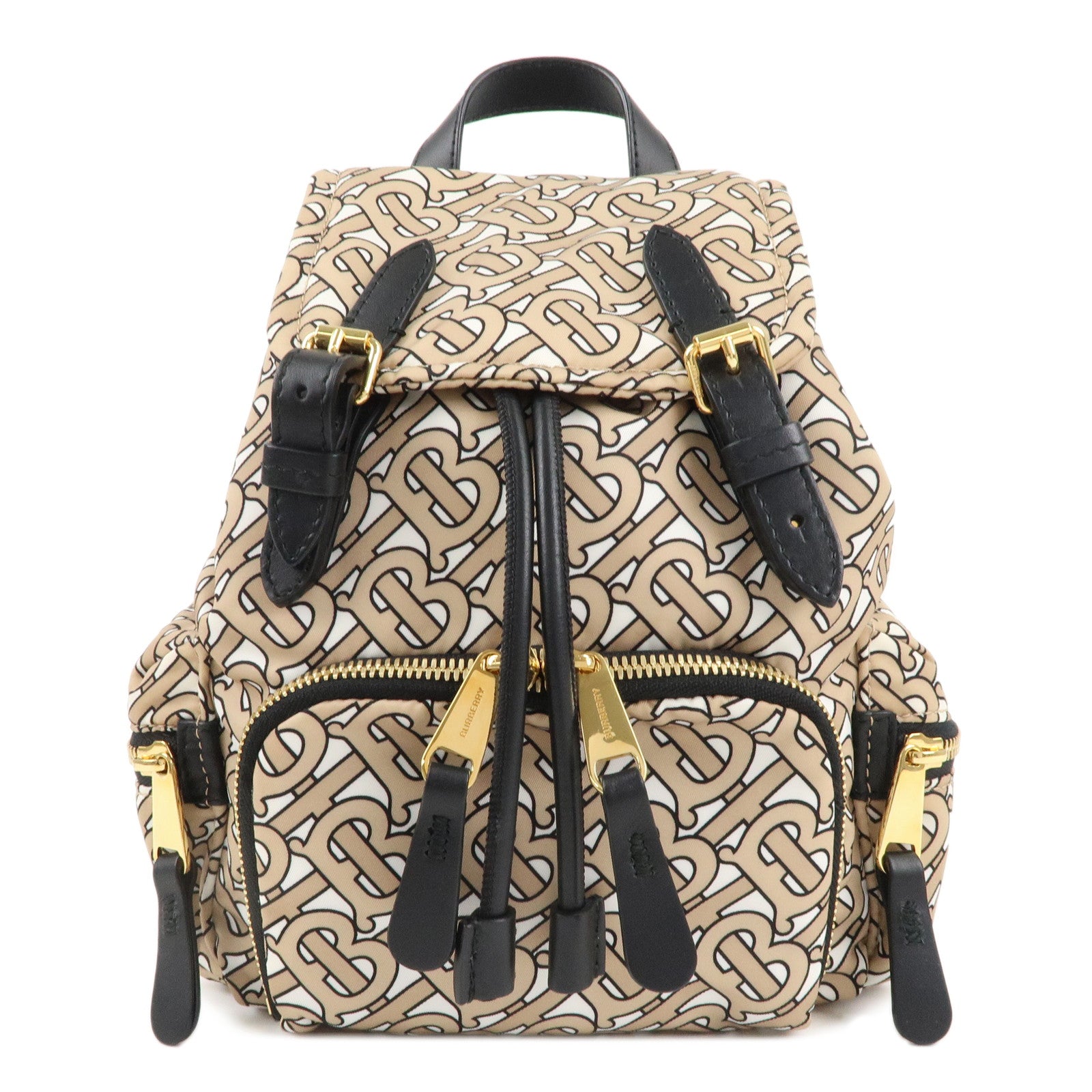 BURBERRY-TB-Nylon-Leather-Mini-Rucksack-Backpack-Beige-8017168