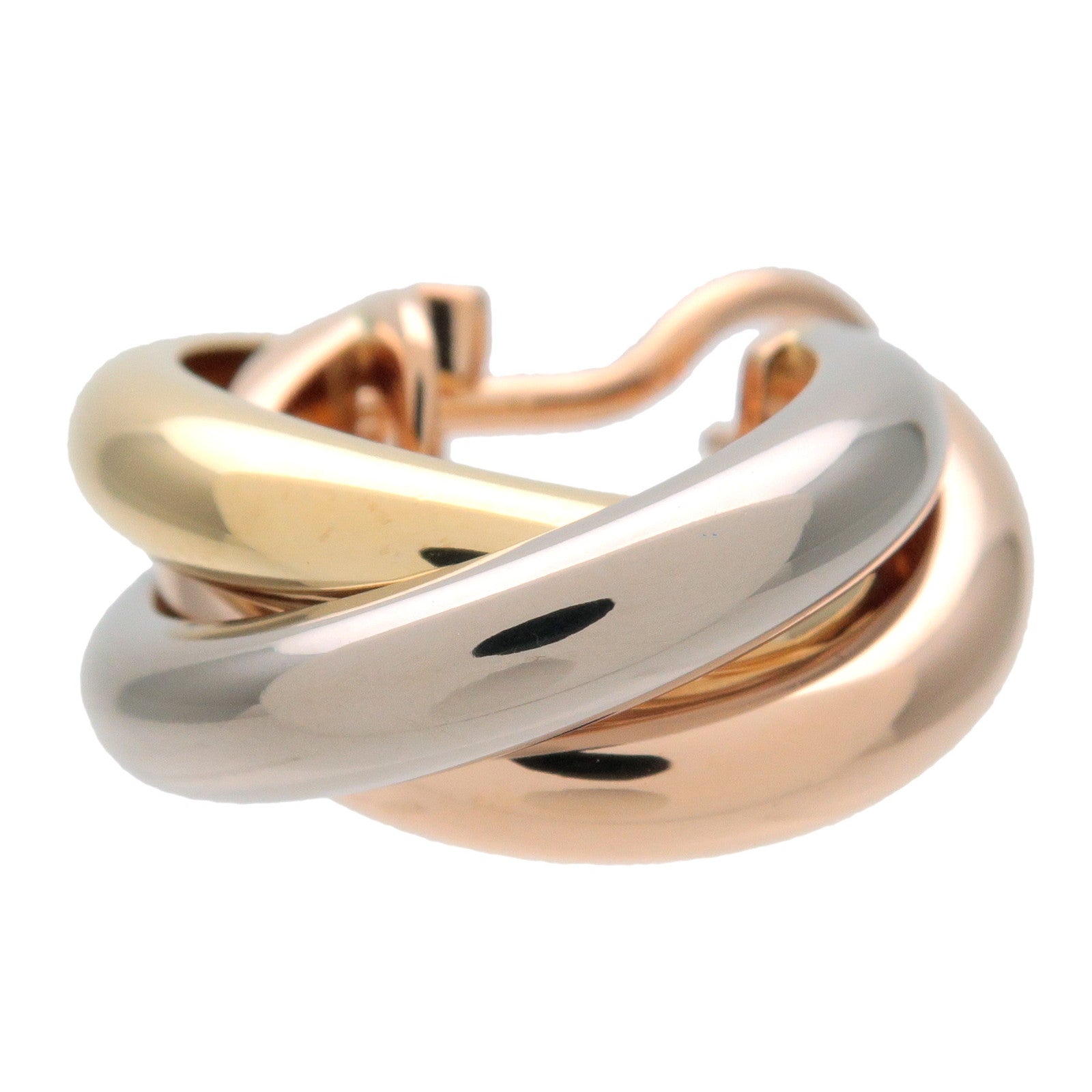 Cartier-Trinity-Earrings-K18-750-Yellow-Gold-White-Gold-Rose-Gold