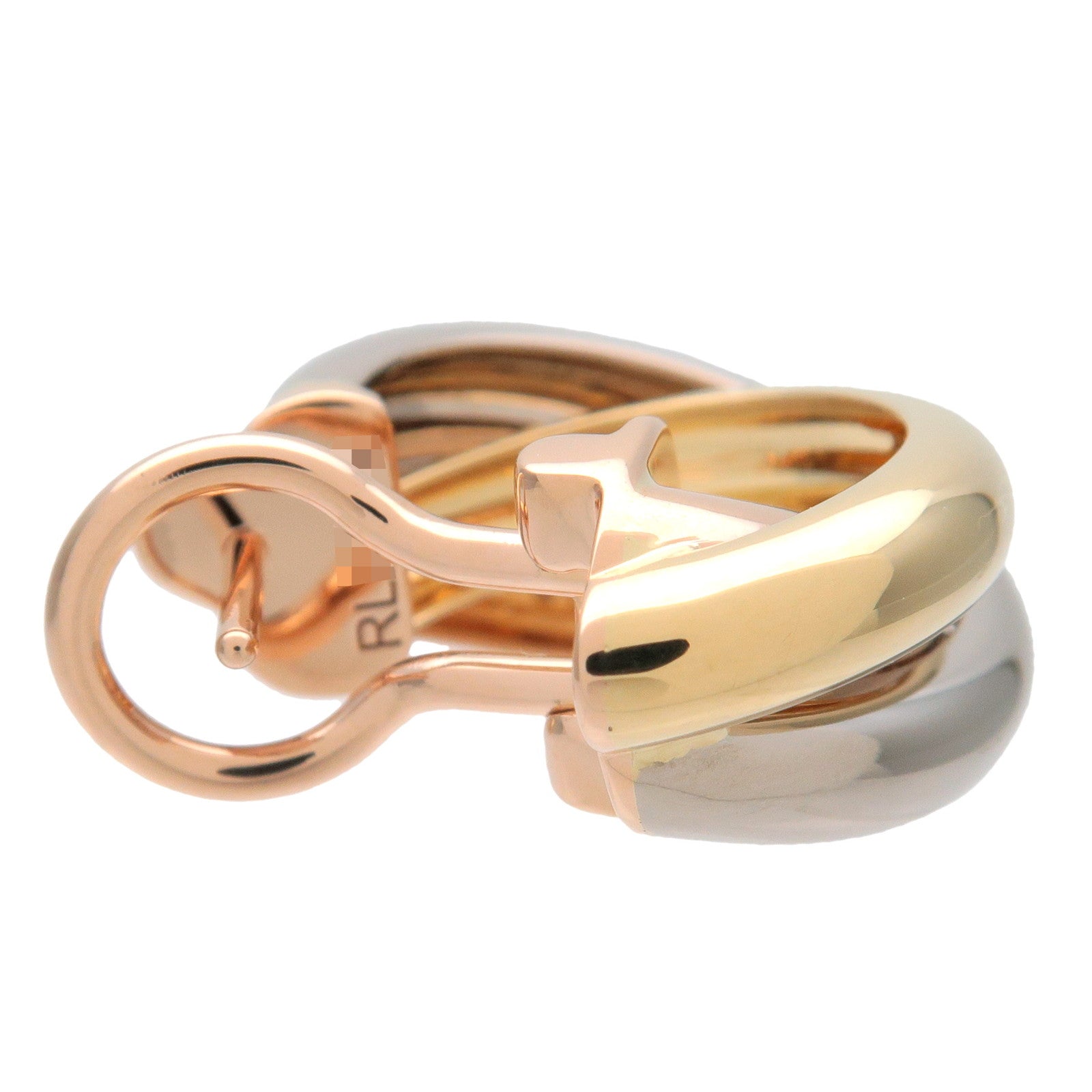 Cartier Trinity Earrings K18 750 Yellow Gold White Gold Rose Gold