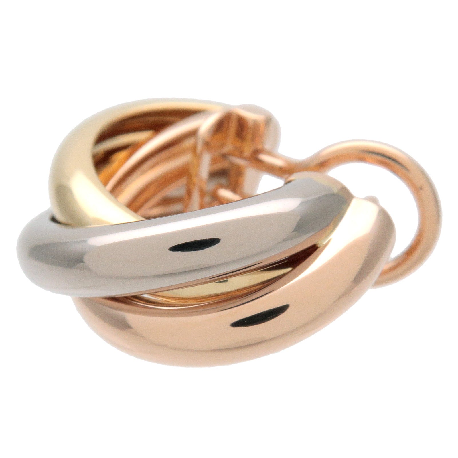 Cartier Trinity Earrings K18 750 Yellow Gold White Gold Rose Gold