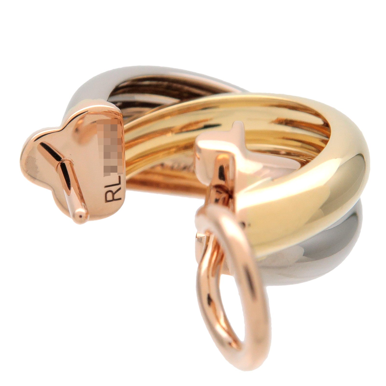 Cartier Trinity Earrings K18 750 Yellow Gold White Gold Rose Gold