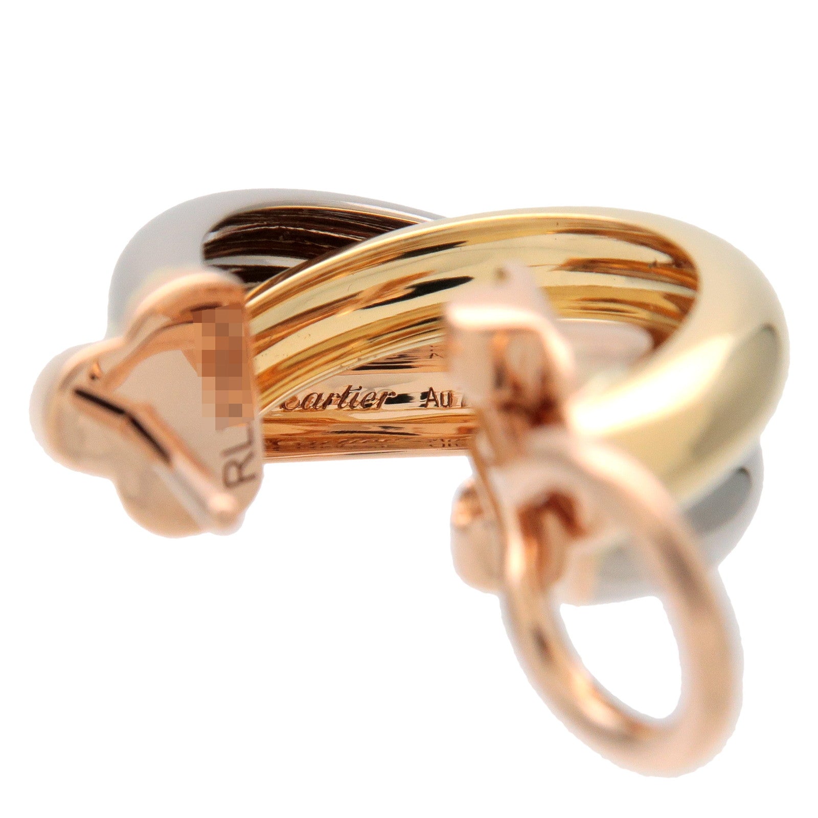 Cartier Trinity Earrings K18 750 Yellow Gold White Gold Rose Gold