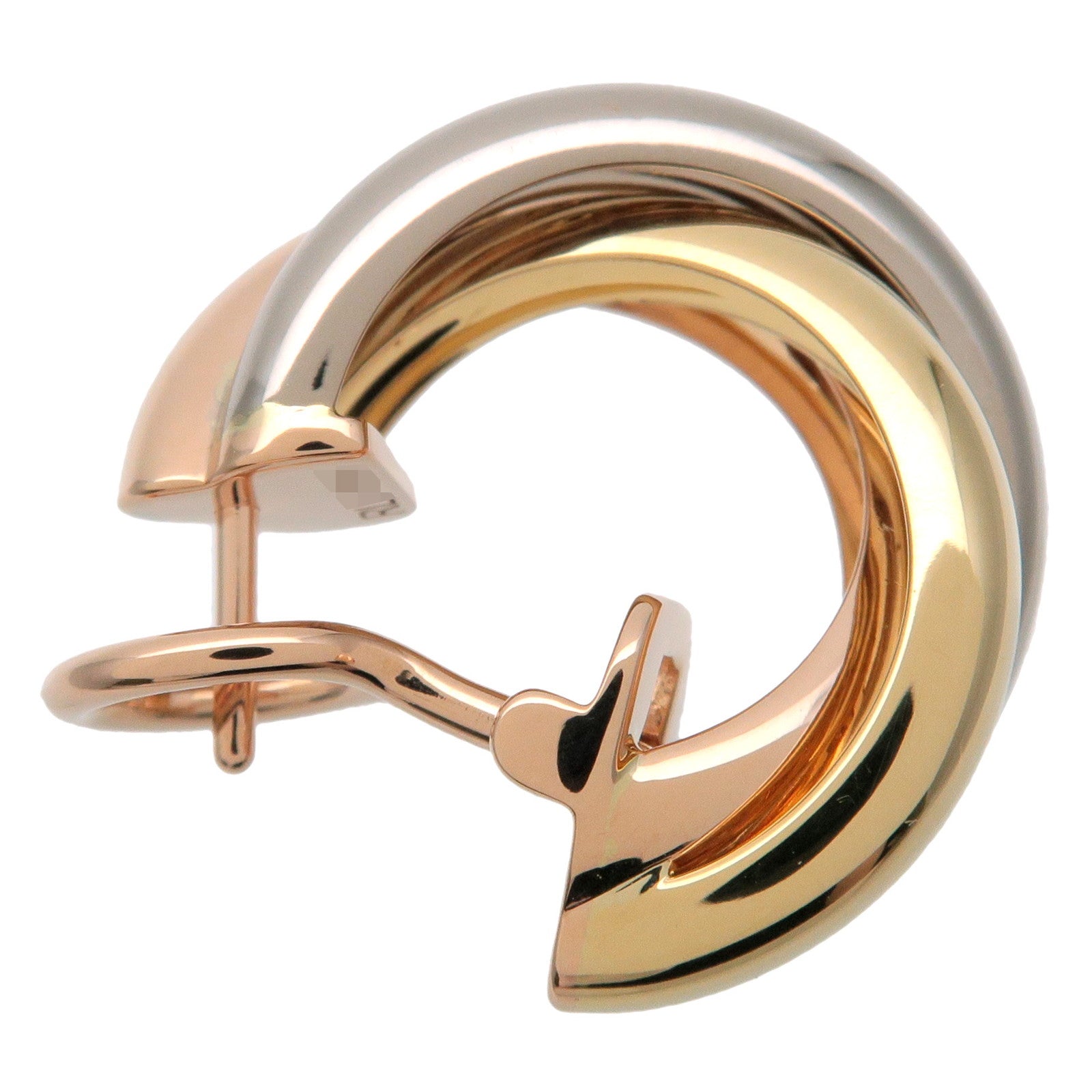 Cartier Trinity Earrings K18 750 Yellow Gold White Gold Rose Gold