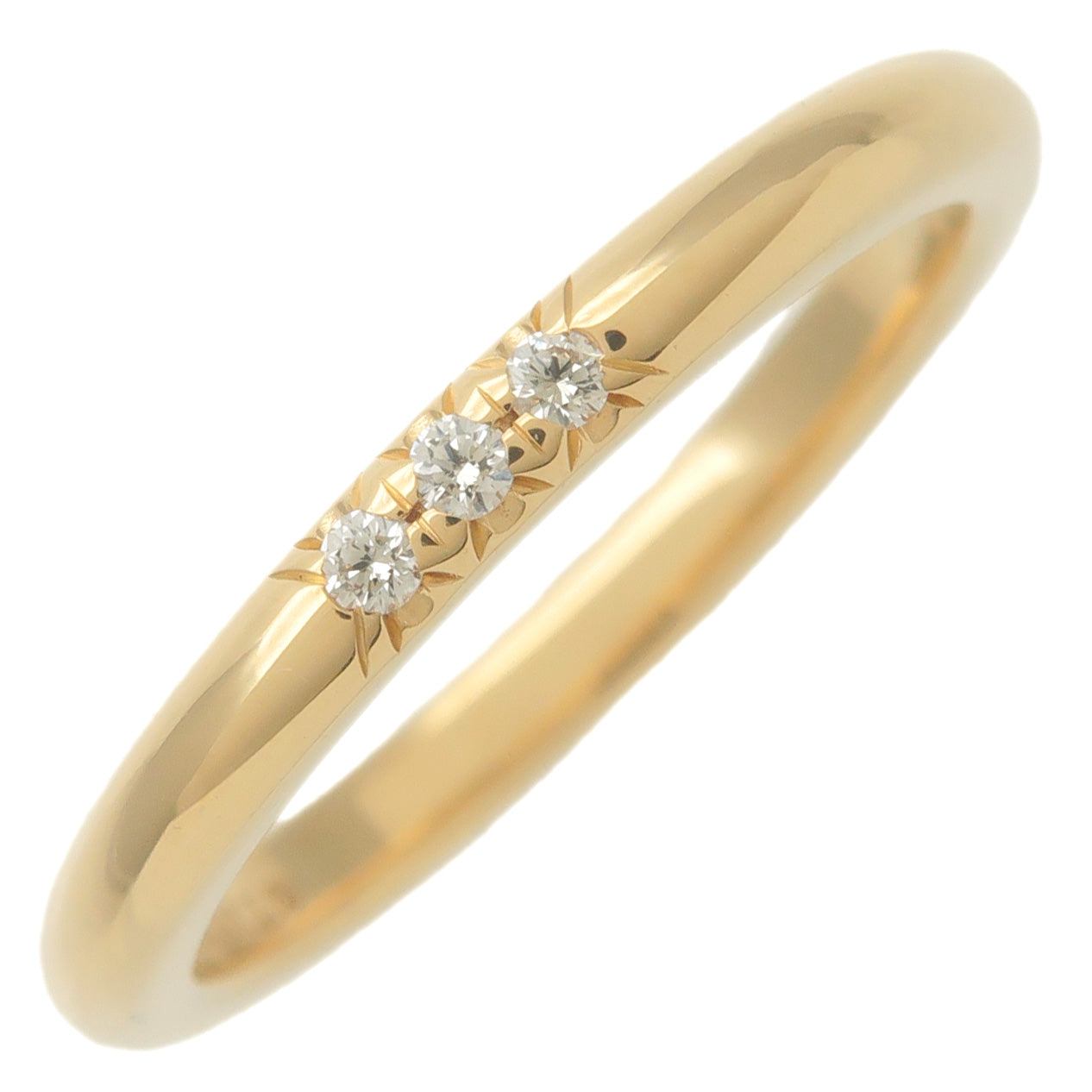 Tiffany&Co.-Classic-Band-Ring-3P-Diamond-K18-Yellow-Gold-US3.5-4