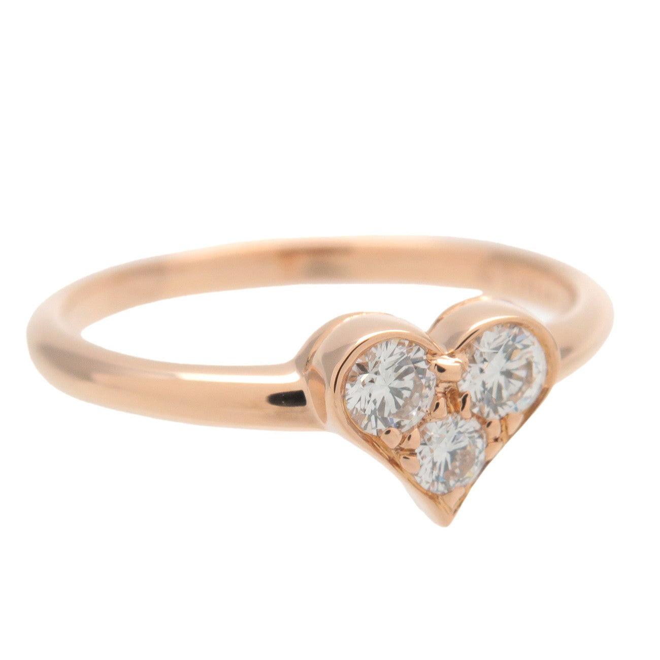 Tiffany&Co. Sentimental Heart 3P Diamond Ring K18 Rose Gold US6