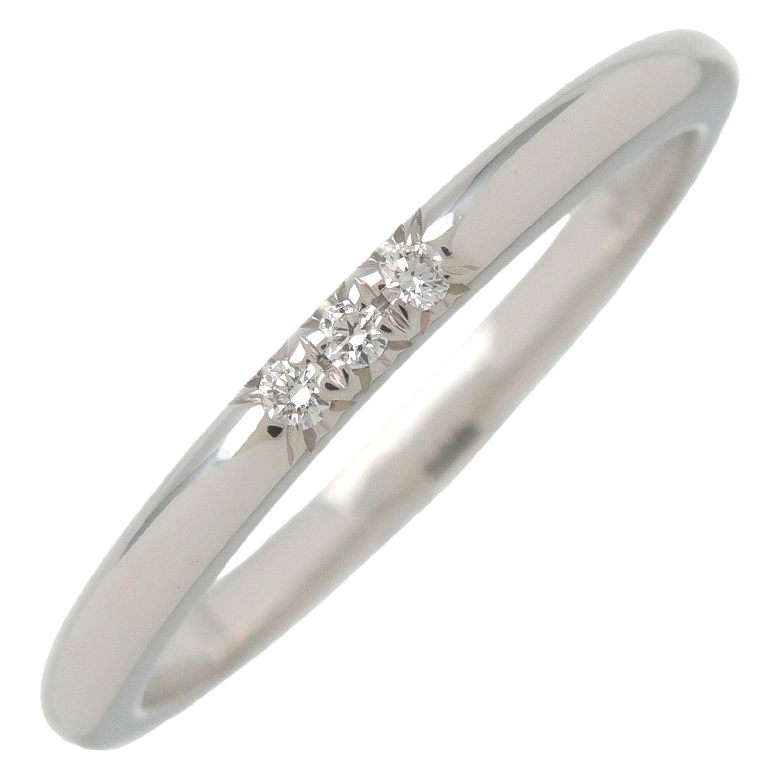 Tiffany&Co.-Classic-Band-Ring-3P-Diamond-PT950-EU52.5-US6.5Used-F/S