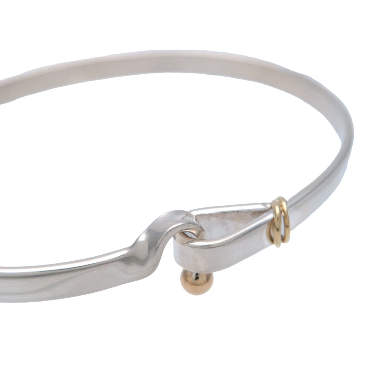 Tiffany&Co. Hook 
Eye Bangle S925 750 18K Silver Yellow Gold