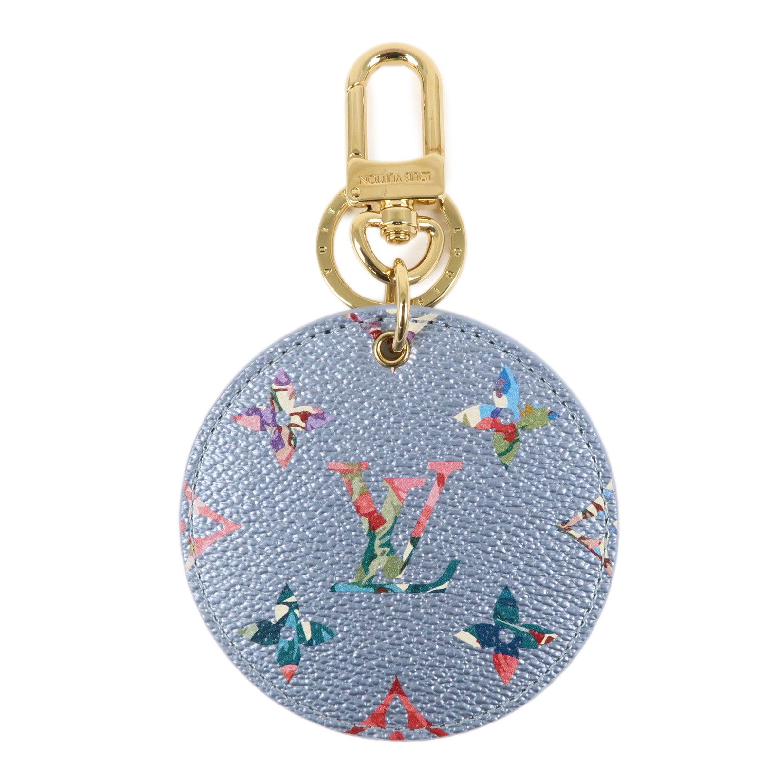 Louis-Vuitton-Monogram-Porte-Cles-Illustre-Blue-Pink-M00877