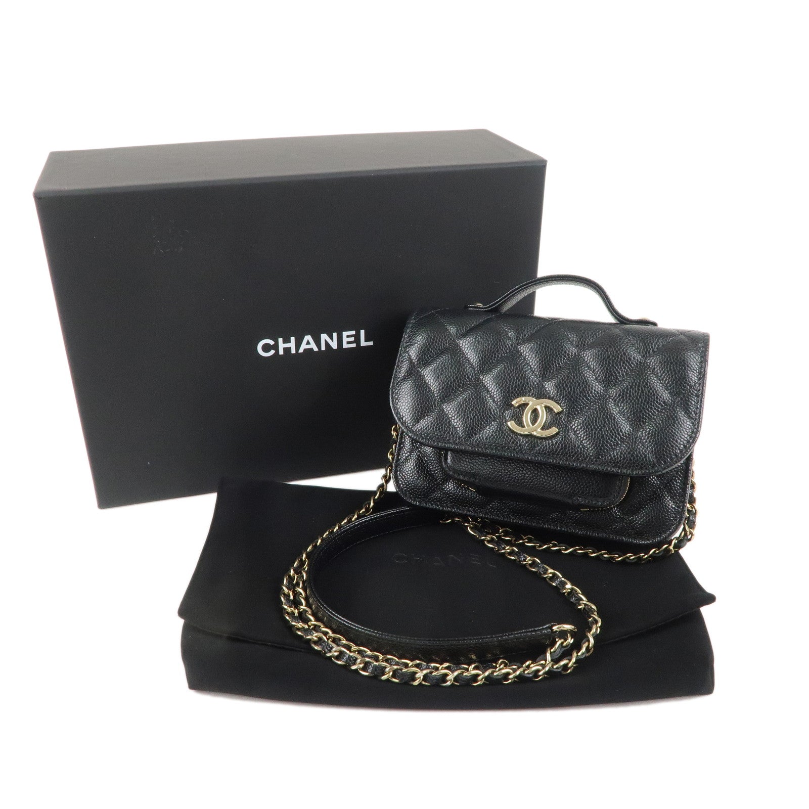 CHANEL Matelasse Caviar Skin Infinity Mini Shoulder Bag AP2914