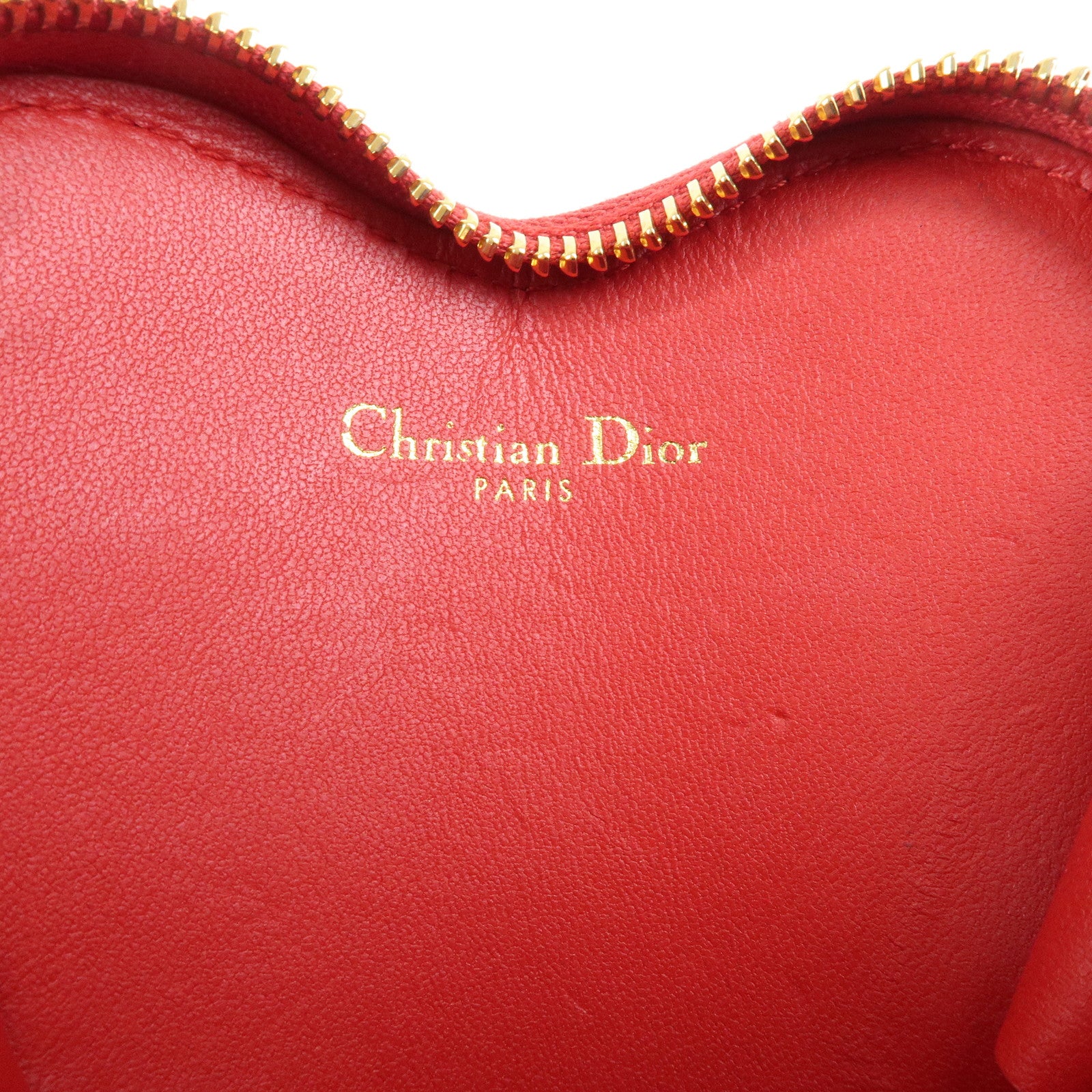 Christian Dior Cannage CD Signature Calfskin KaroChain Heart Pouch