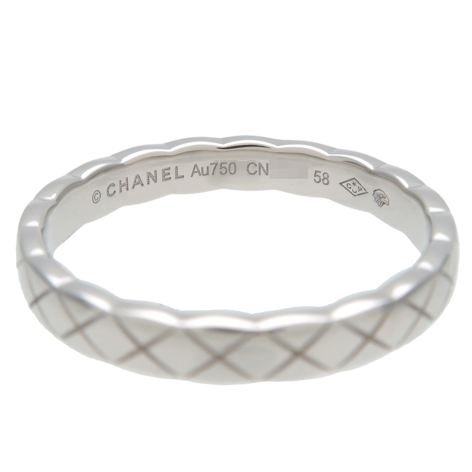 CHANEL COCO Crush Ring Mini K18WG 750WG #58 US8-8.5 J1179358