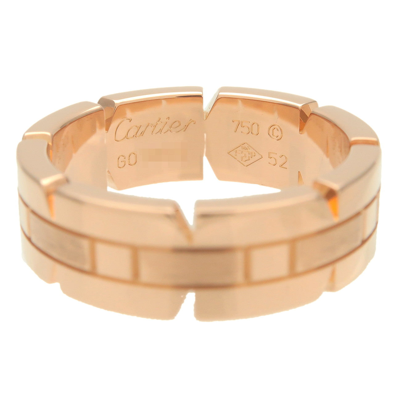 Cartier Tank Francaise Diamond Ring K18 RoseGold #52 US6 EU52