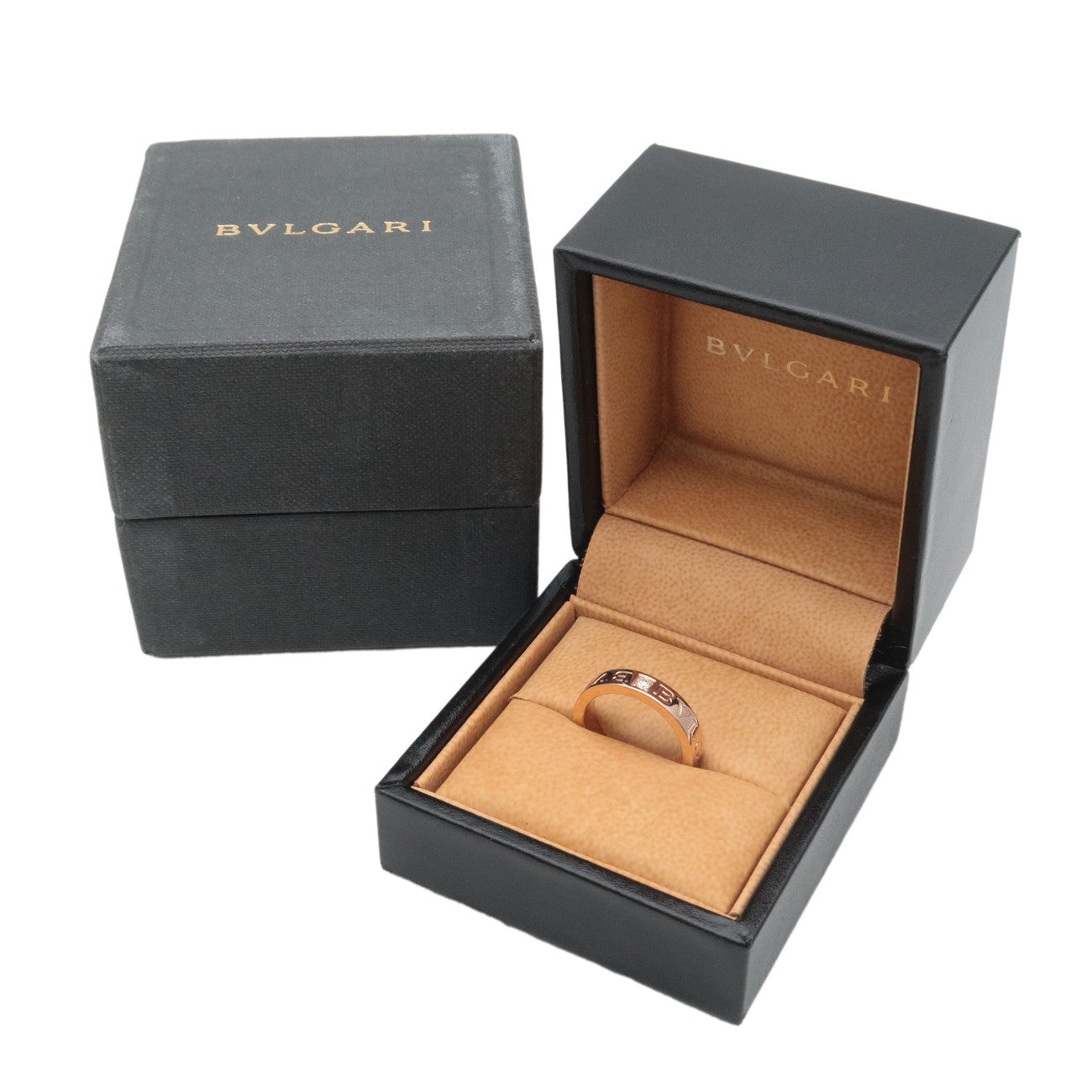 BVLGARI Double Logo 1P Diamond Ring 750PG Rose Gold US6 EU51.5