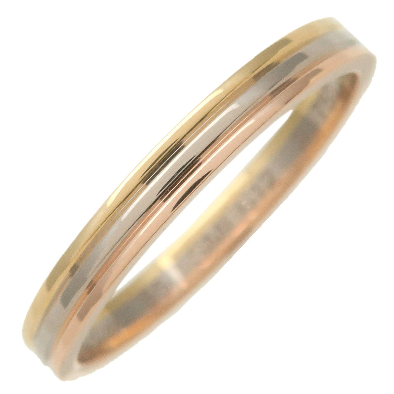 Cartier-Vendome-Three-Color-Ring-K18-750YG/WG/PG-#55-US7-7.5