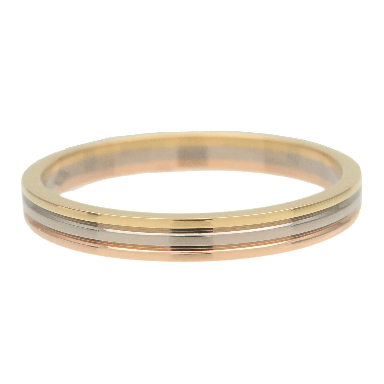 Cartier Vendome Three Color Ring K18 750YG/WG/PG #55 US7-7.5