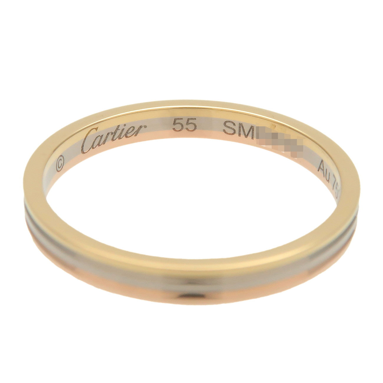 Cartier Vendome Three Color Ring K18 750YG/WG/PG #55 US7-7.5