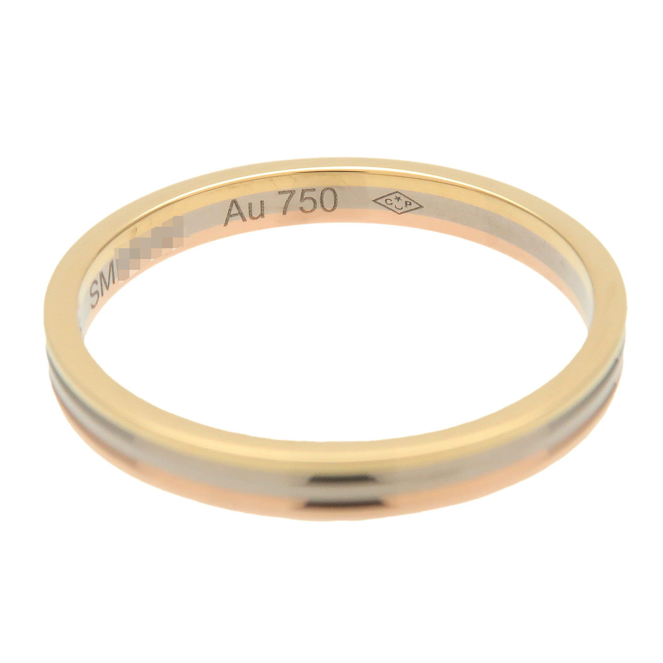 Cartier Vendome Three Color Ring K18 750YG/WG/PG #55 US7-7.5