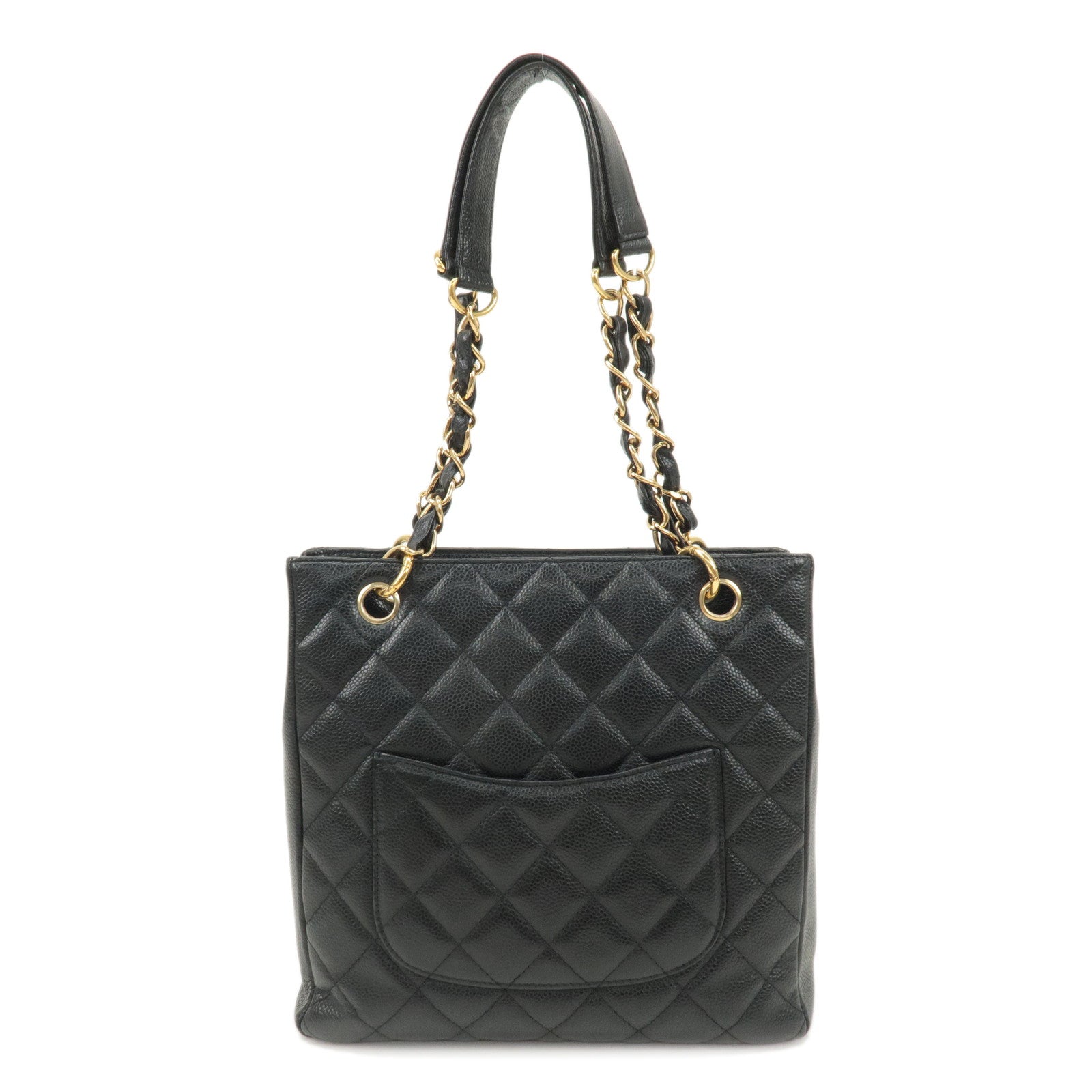 CHANEL Matelasse PST Chain Tote Bag Caviar Skin Black A20994