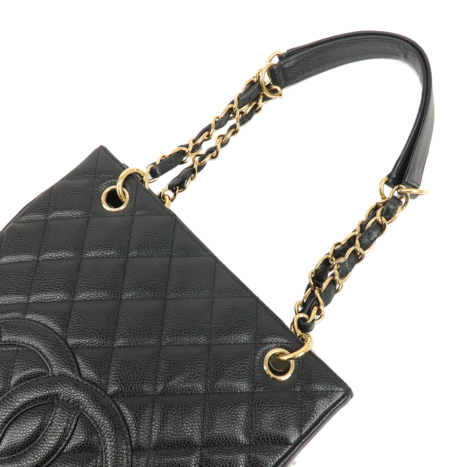 CHANEL Matelasse PST Chain Tote Bag Caviar Skin Black A20994