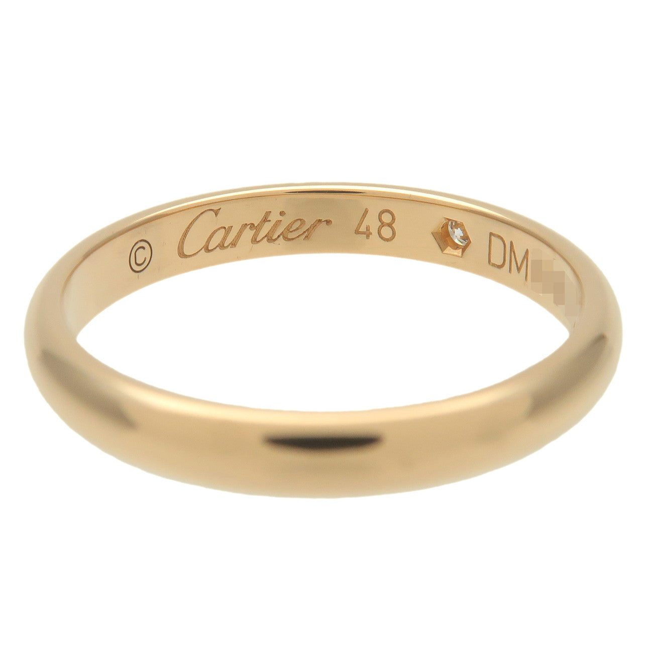 Cartier 1895 Wedding Ring 1P Diamond K18 750 Yellow Gold #48 US4.5