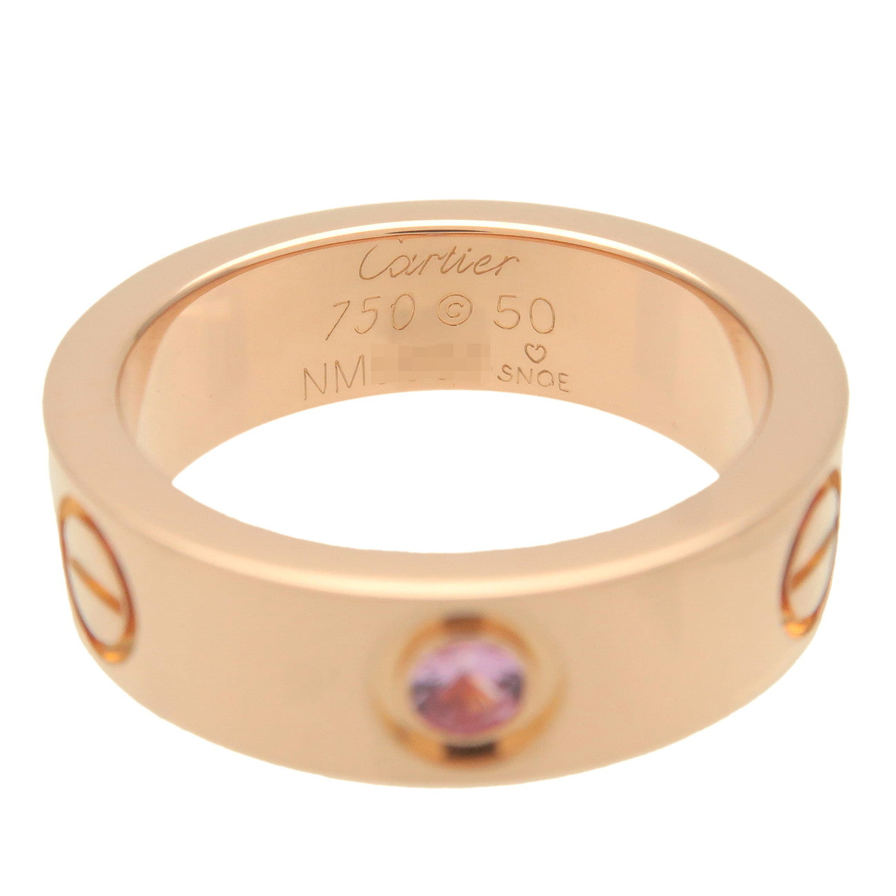 Cartier Mini Love Ring 1P Pink Sapphire K18PG 750PG #50 US5.5