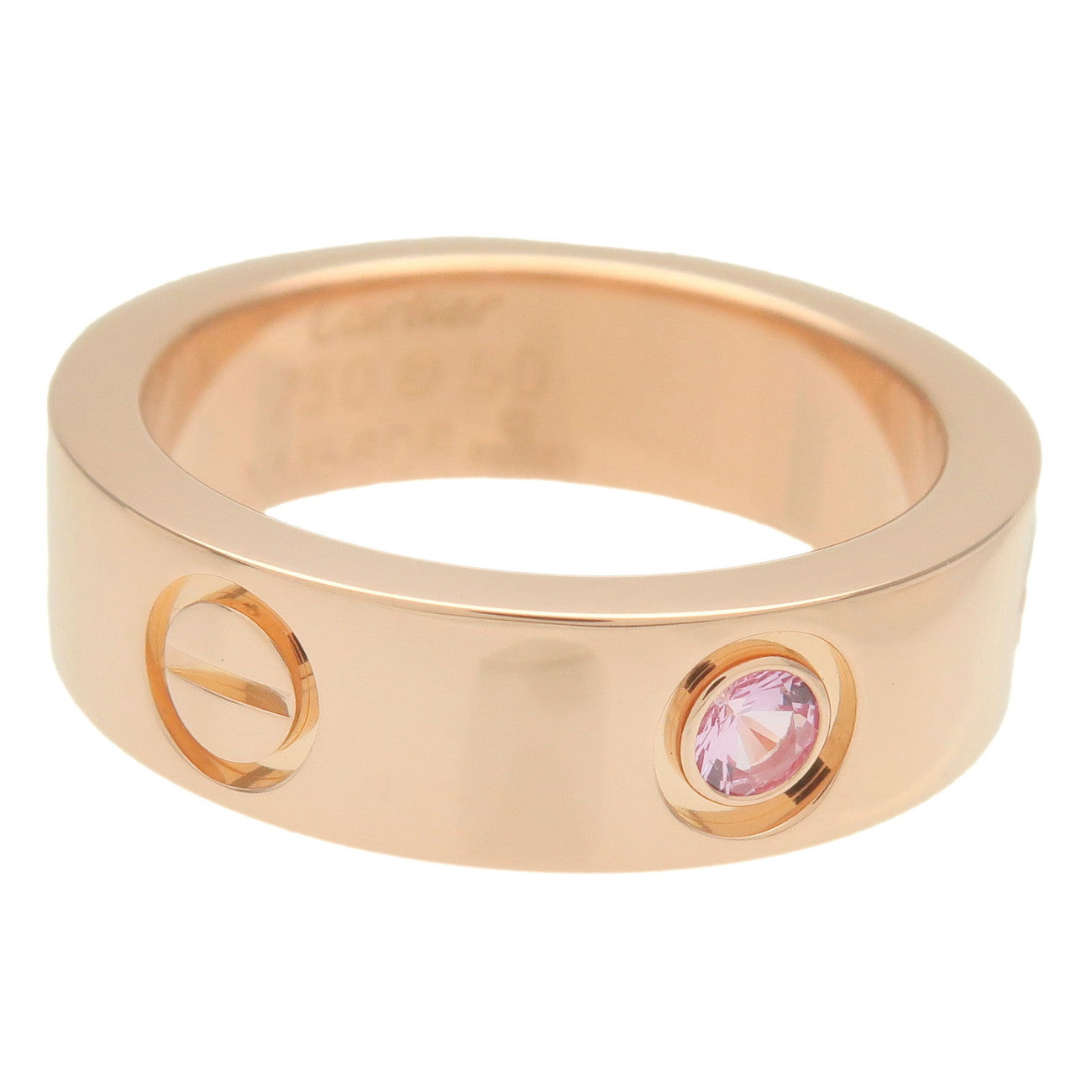 Cartier Mini Love Ring 1P Pink Sapphire K18PG 750PG #50 US5.5