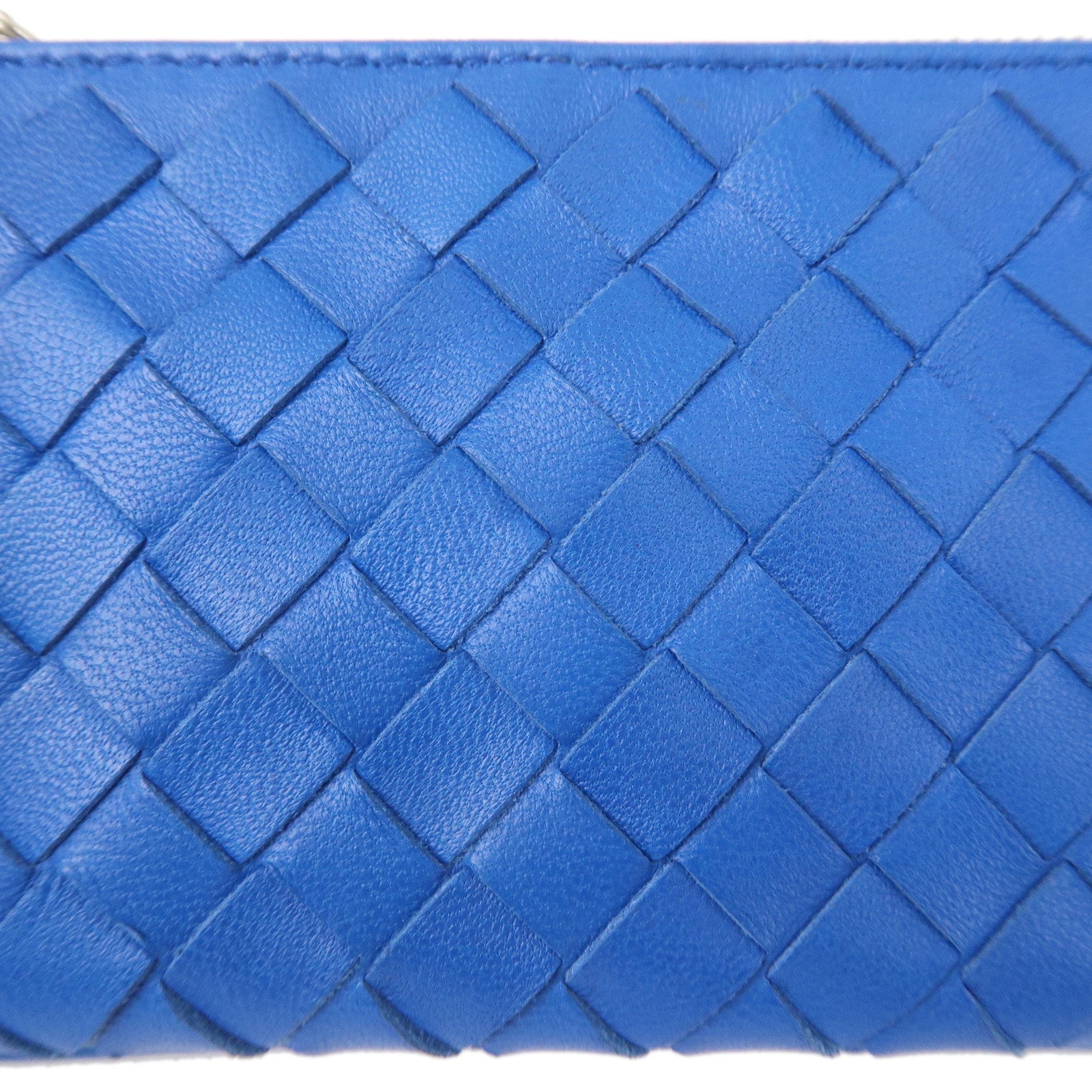 BOTTEGA VENETA Intrecciato Leather Coin Case Coin Purse Blue