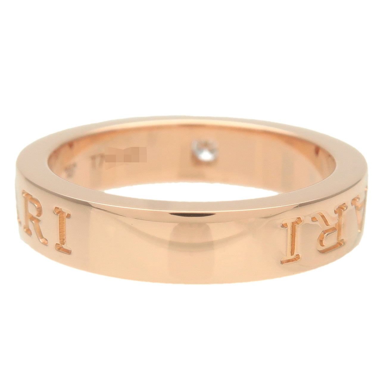 BVLGARI Double Logo 1P Diamond Ring 750PG RoseGold US5.5-6 EU50.5