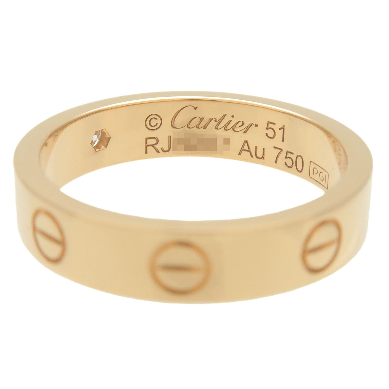 Cartier Mini Love Ring 1P Diamond K18 Yellow Gold #51 US5.5