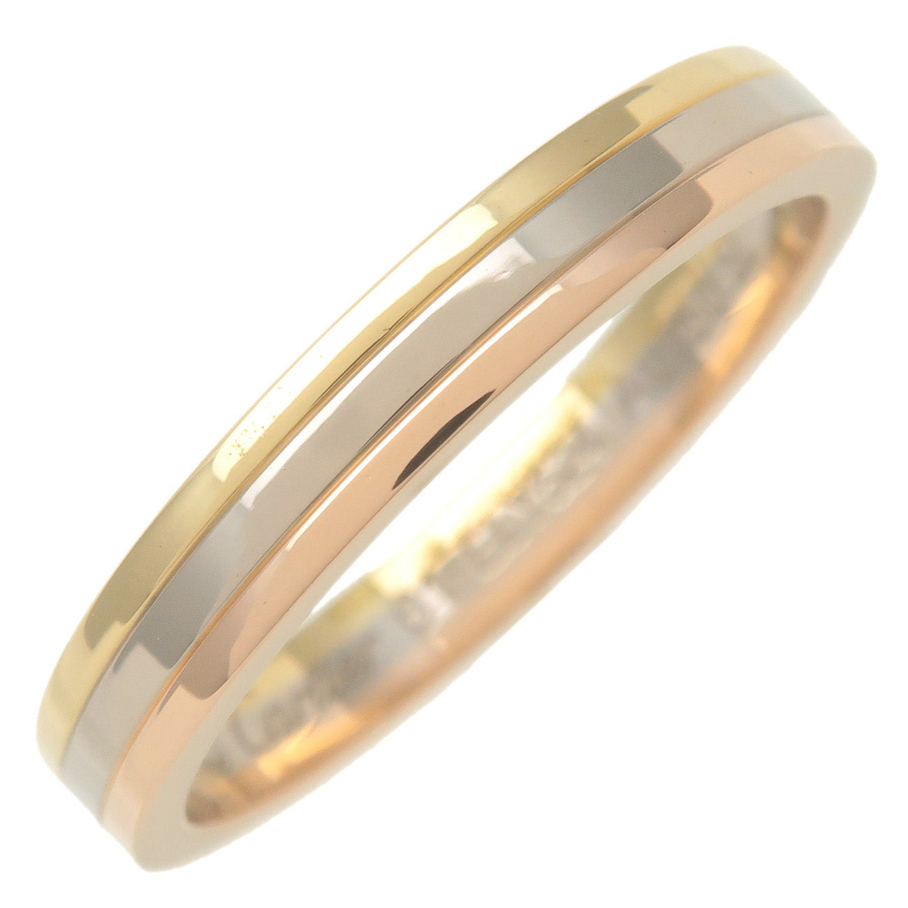 Cartier-Vendome-Three-Color-Ring-K18-750YG/WG/PG-#61-US9.5-10