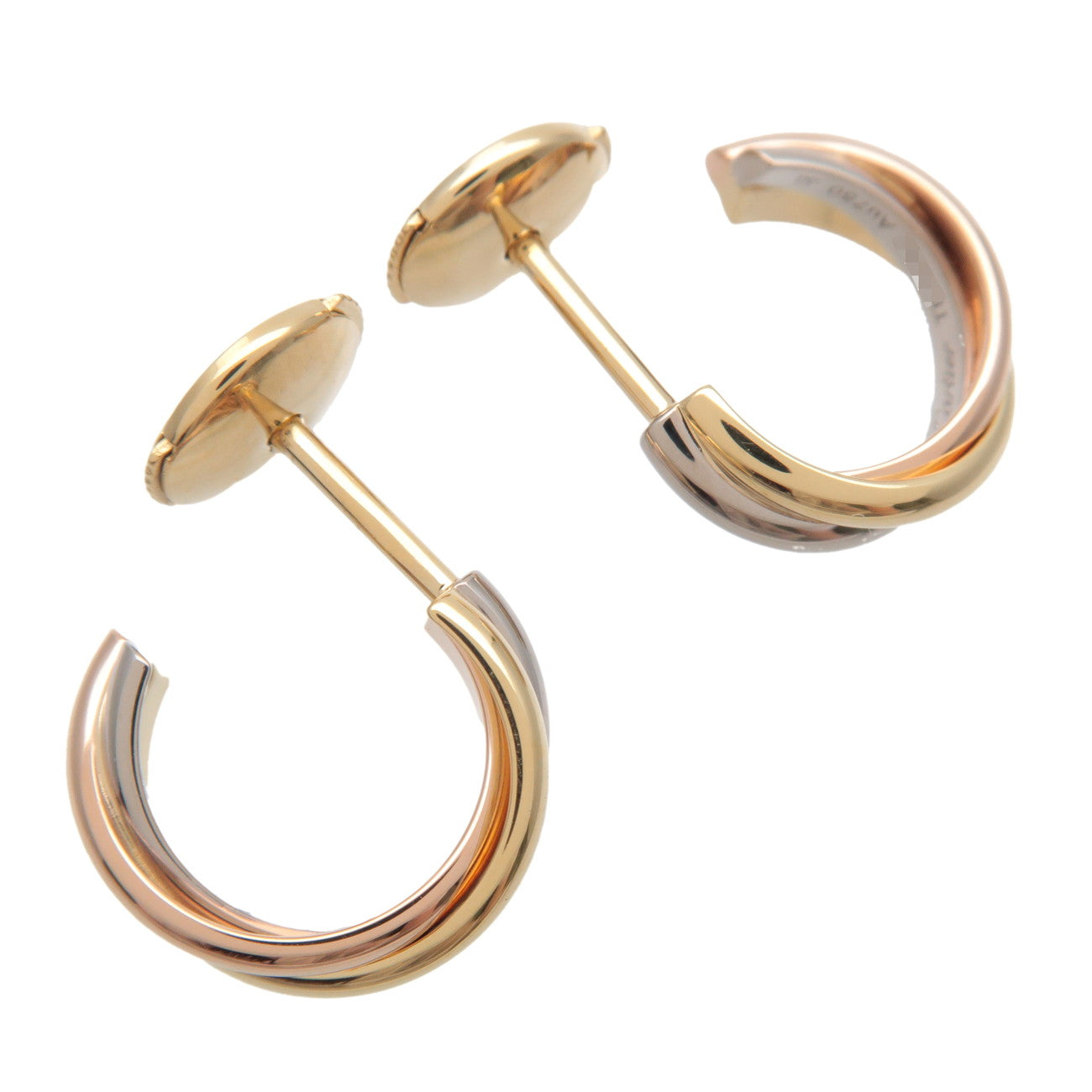 Cartier Trinity Earrings K18 750 YG/WG/PG