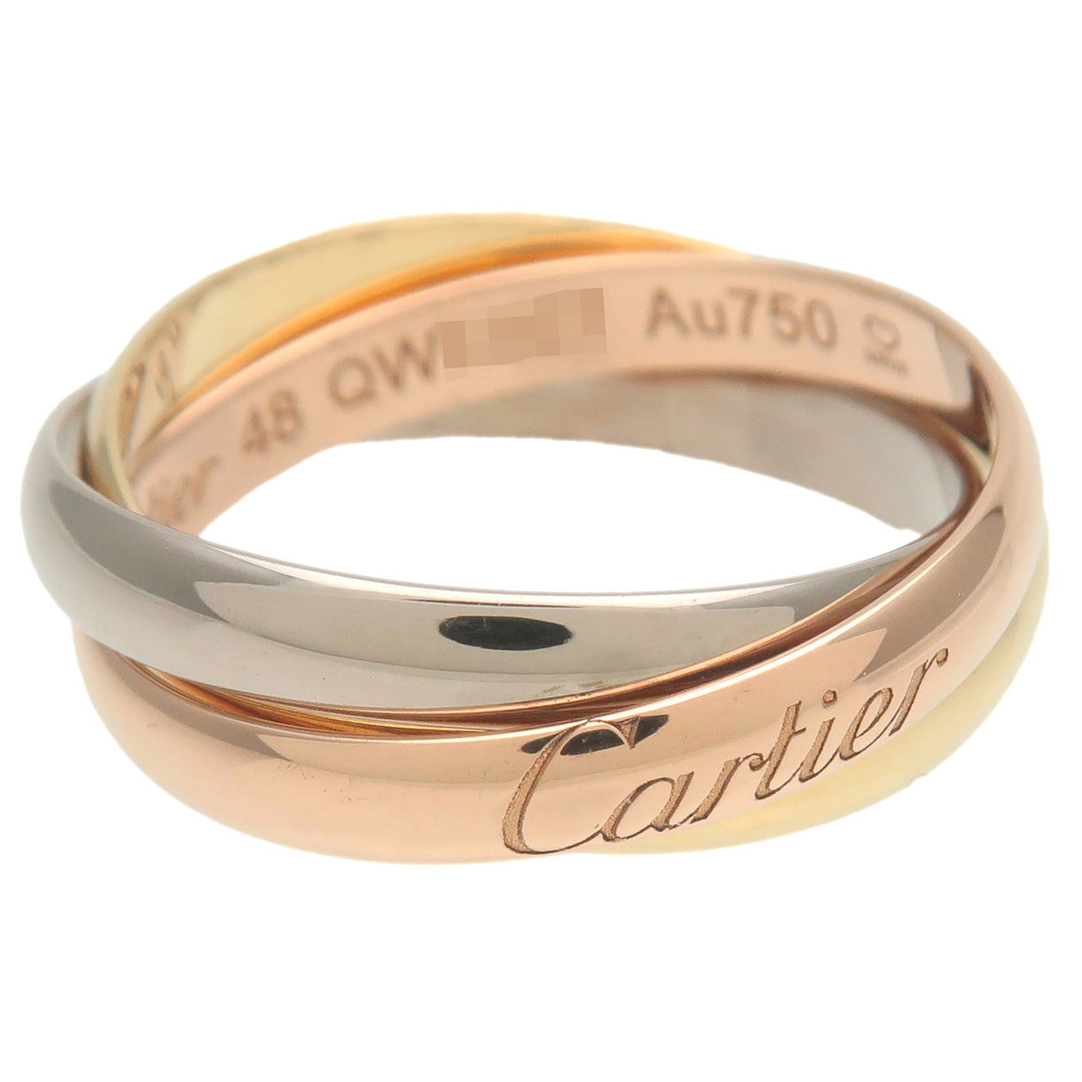 Cartier Trinity Ring SM K18 750YG/WG/PG #48 US4.5 EU48 HK9.5