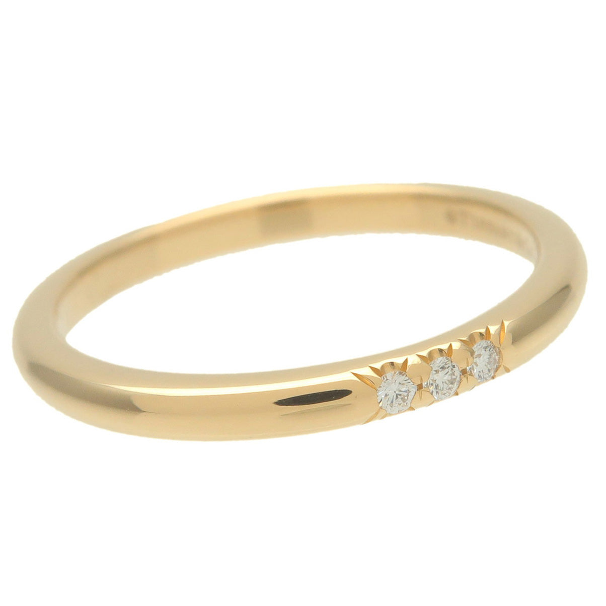 Tiffany&Co. Classic Band Ring 3P Diamond K18 Yellow Gold US6