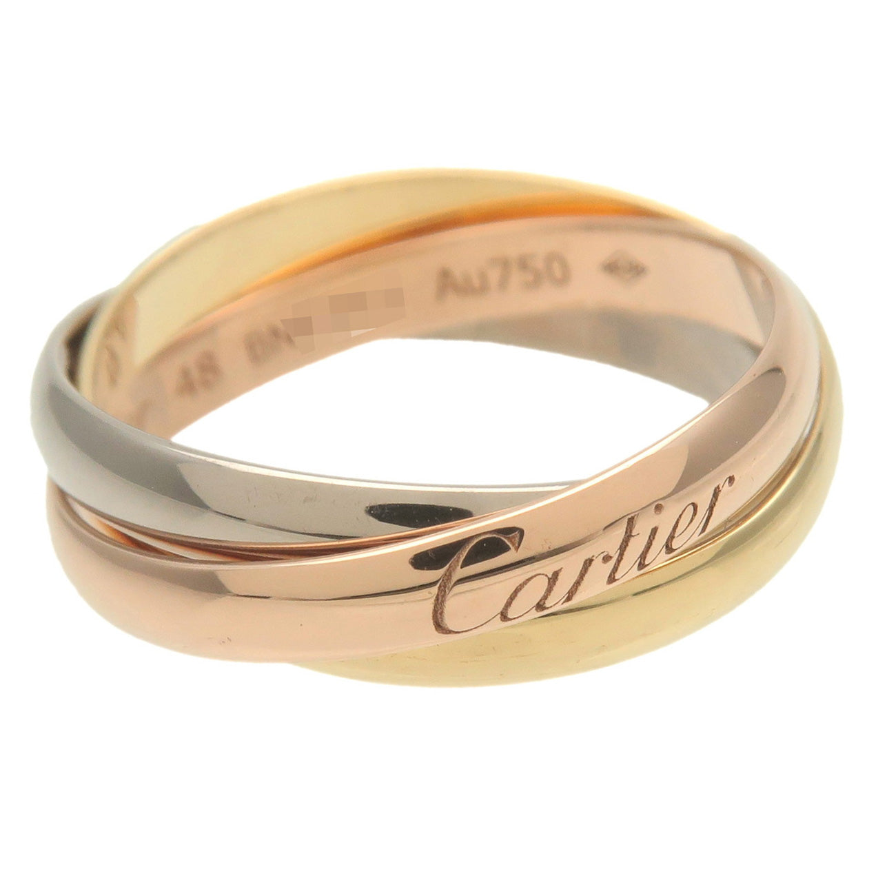 Cartier Trinity Ring SM K18 750YG/WG/PG #48 US4.5 EU48 HK9.5