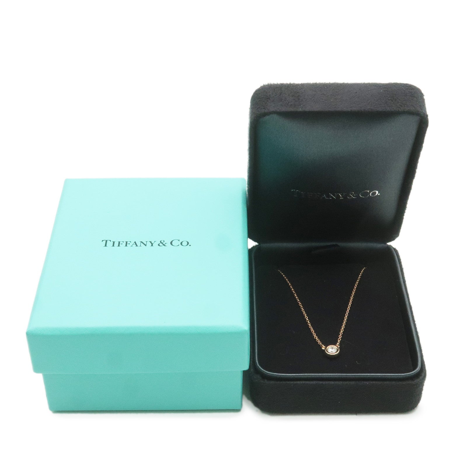 TIffany&Co. By the Yard 1P Diamond Necklace 0.17ct K18 750PG