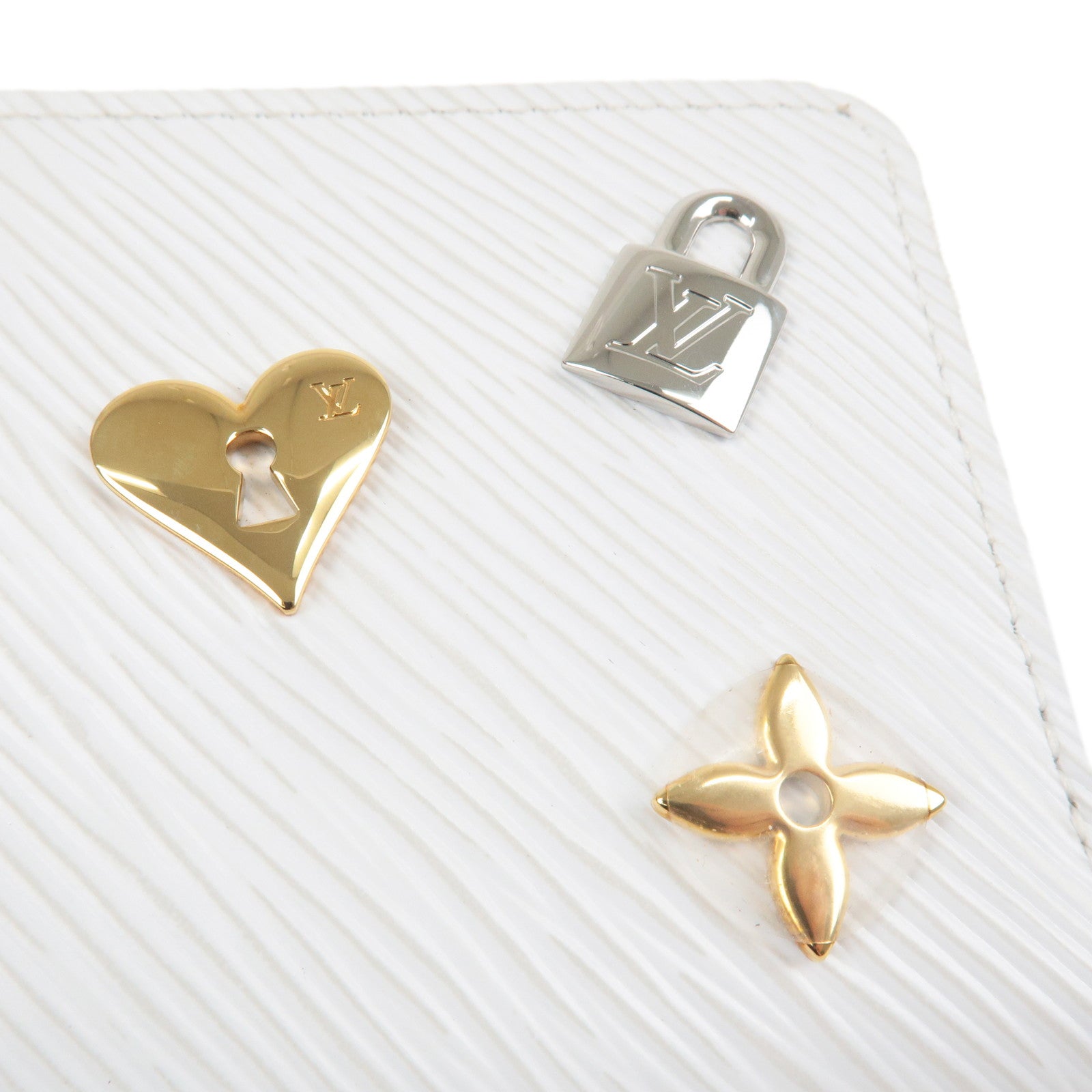 Louis Vuitton Epi Love Lock Zippy Coin Purse Blanc M63994