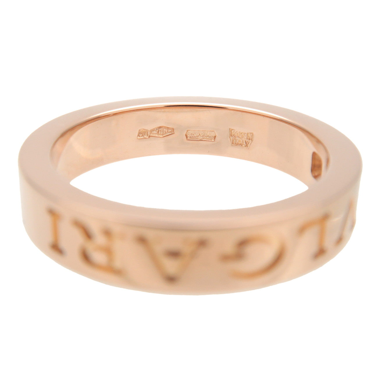 BVLGARI Double Logo 1P Diamond Ring 750PG Rose Gold US5-5.5 EU50