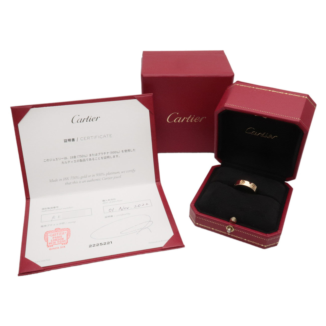 Cartier Love Ring K18 750YG Yellow Gold #53 US6.5 EU53