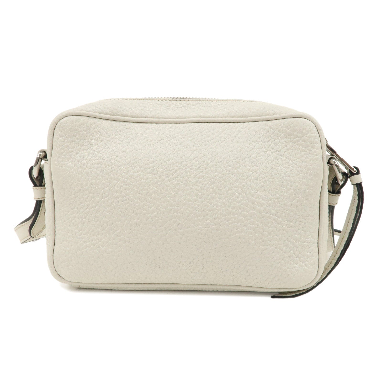 PRADA Leather Shoulder Bag Crossbody Bag White 1BH096