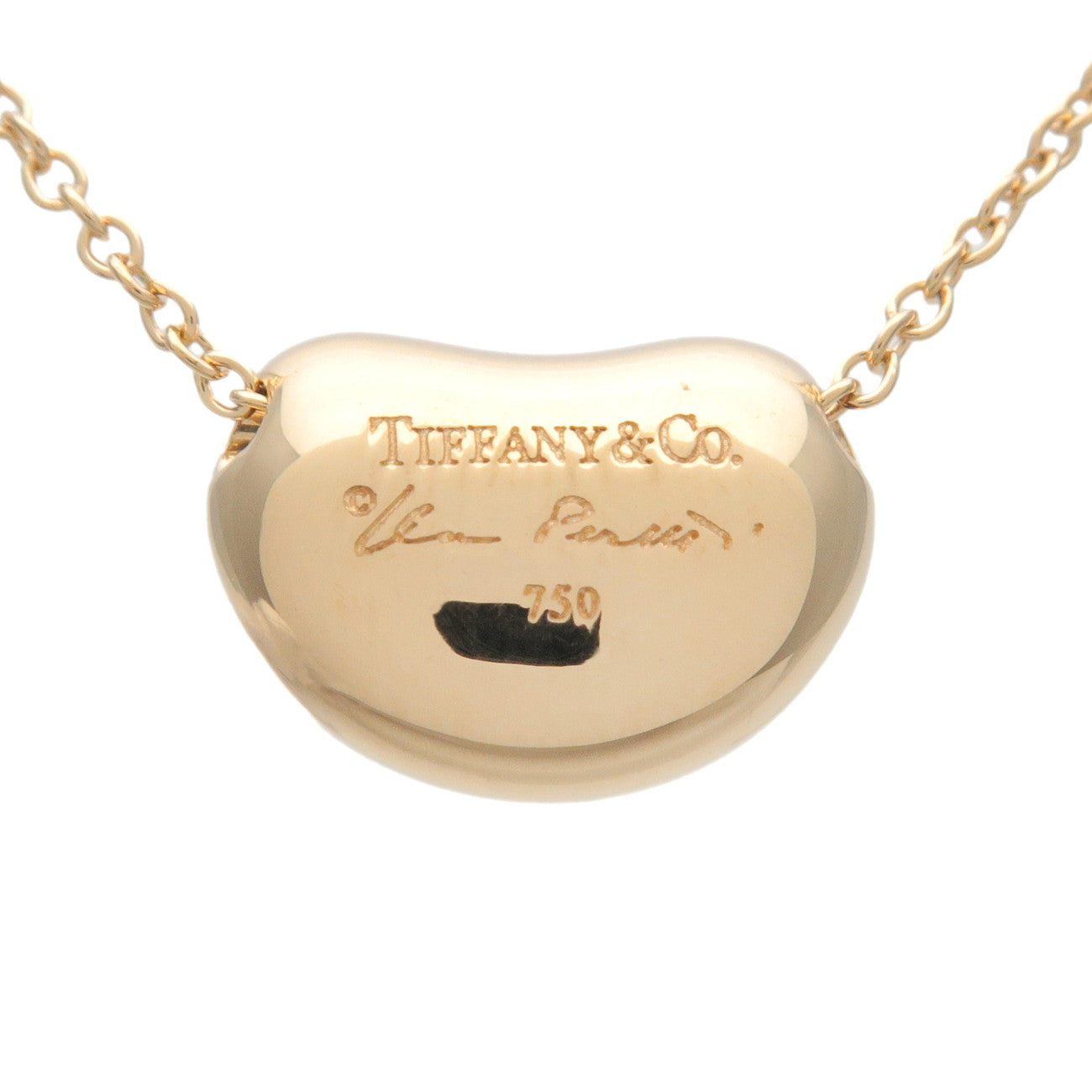 Tiffany&Co. Bean Necklace Small K18YG 750YG Yellow Gold