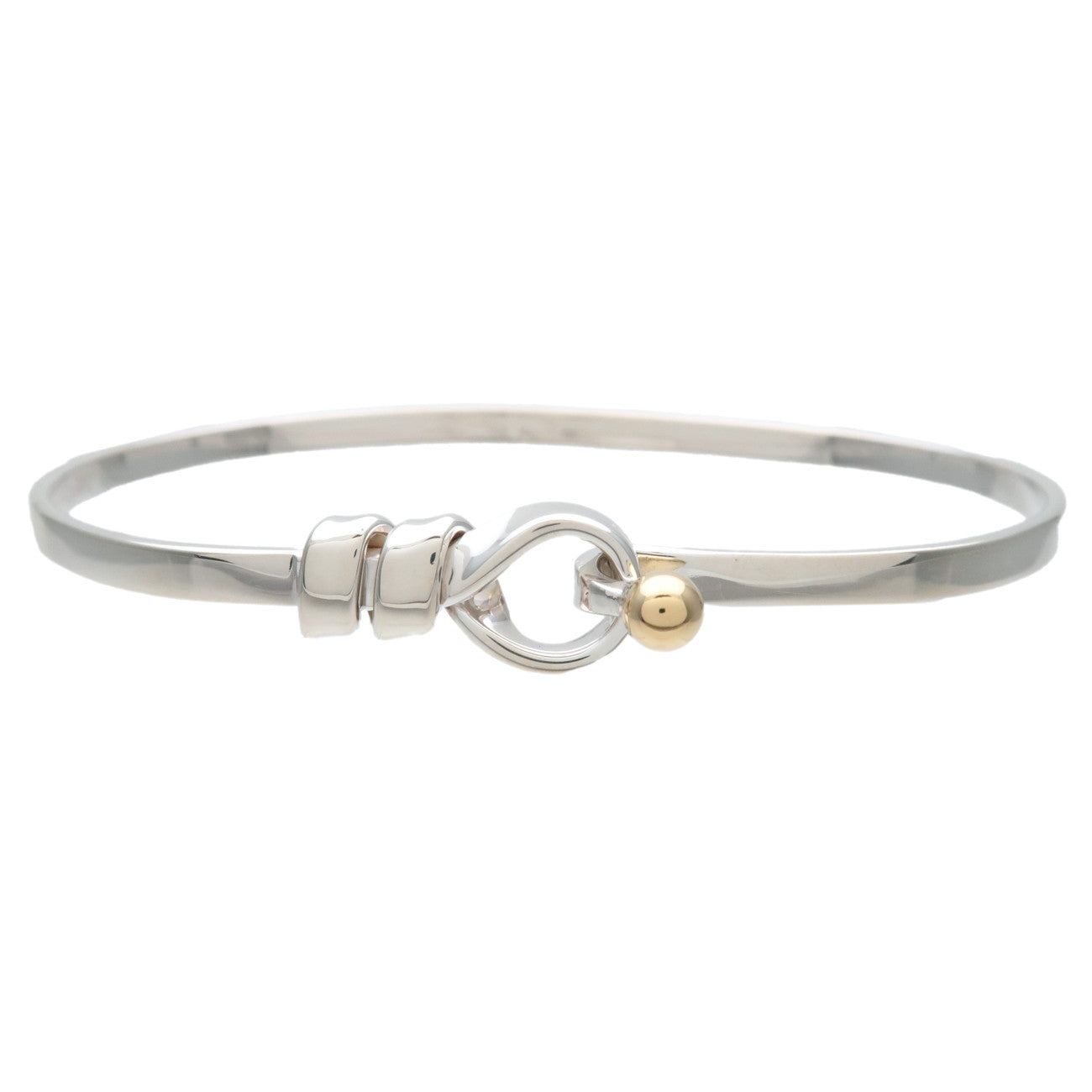 Tiffany&Co.-Hook-&-Eye-Bangle-SV925-K18YG-Silver-Yellow-Gold