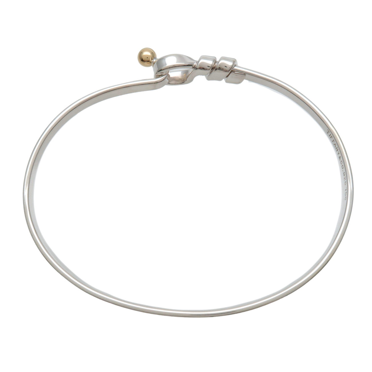 Tiffany&Co. Hook 
Eye Bangle SV925 K18YG Silver Yellow Gold