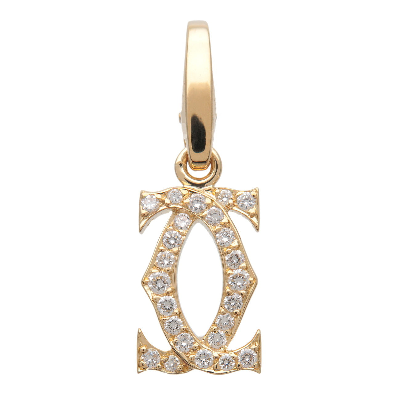 Cartier-2C-Diamond-Necklace-Charm-K18YG-750YG-Yellow-Gold