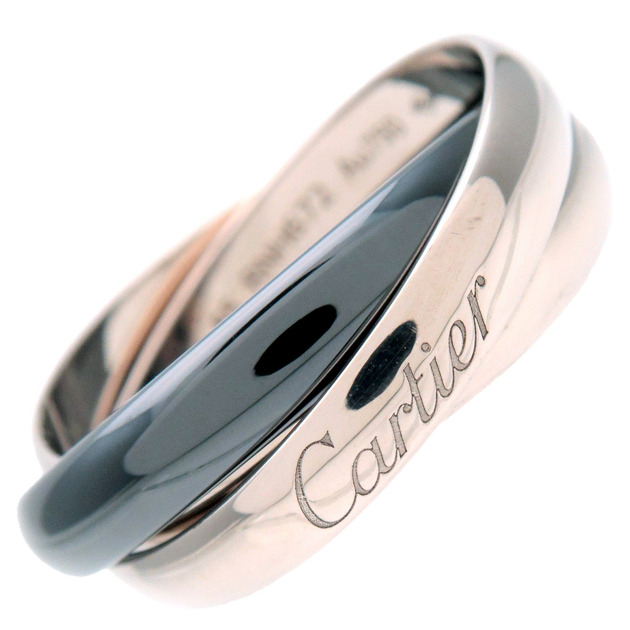 Cartier-Trinity-Ring-Black-Ceramic-K18-White-Gold-#55-US7.5