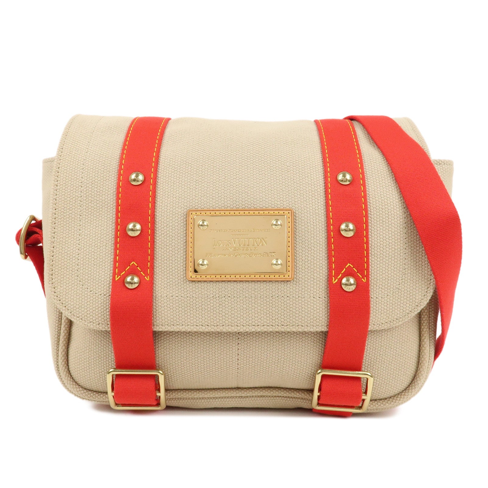 LOUIS-VUITTON-Antigua-Buzas-PM-Shoulder-Bag-Beige-Red-M40041