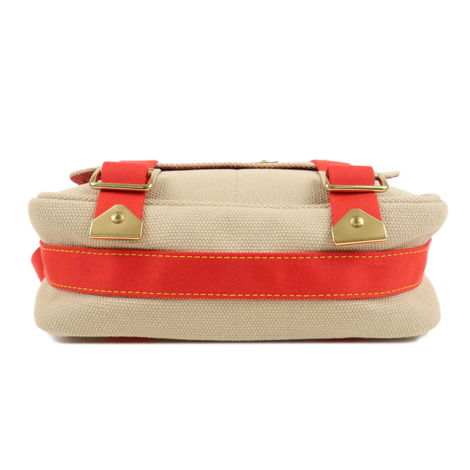 LOUIS VUITTON Antigua Buzas PM Shoulder Bag Beige Red M40041