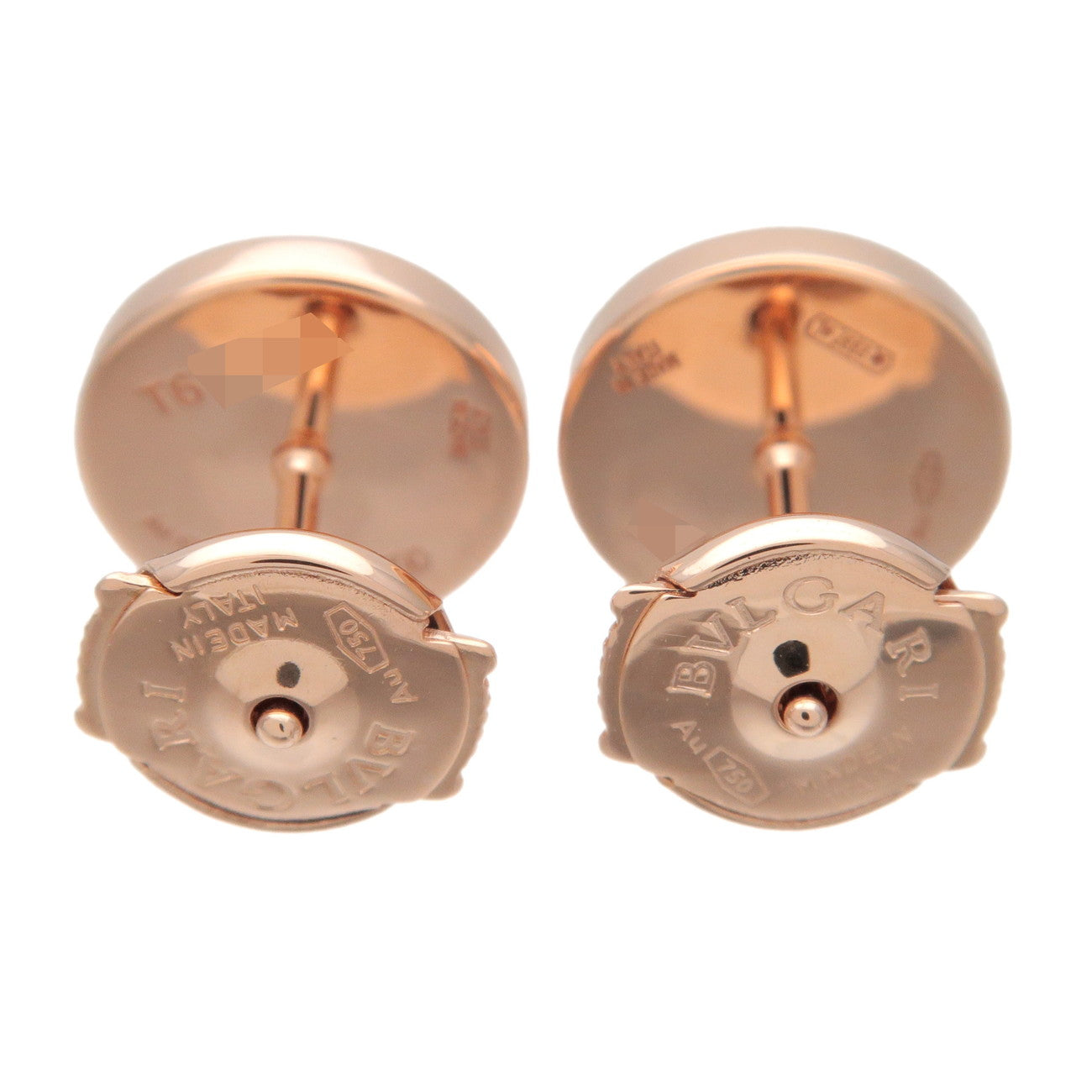 BVLGARI Onyx Earrings K18PG 750PG Rose Gold